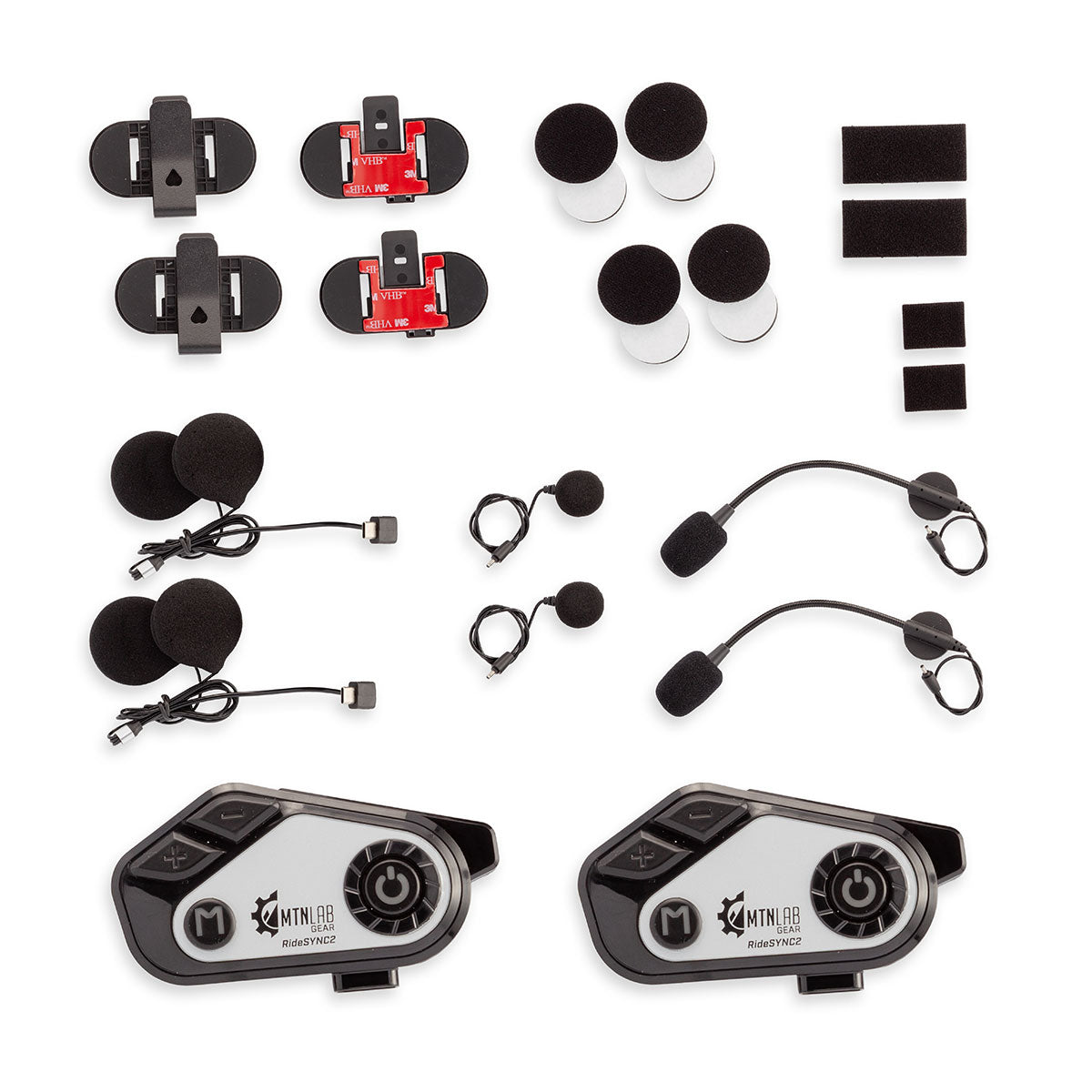 bike helmets with 2-way radios Mountain Lab RideSYNC2 Two Rider Helmet Communications System