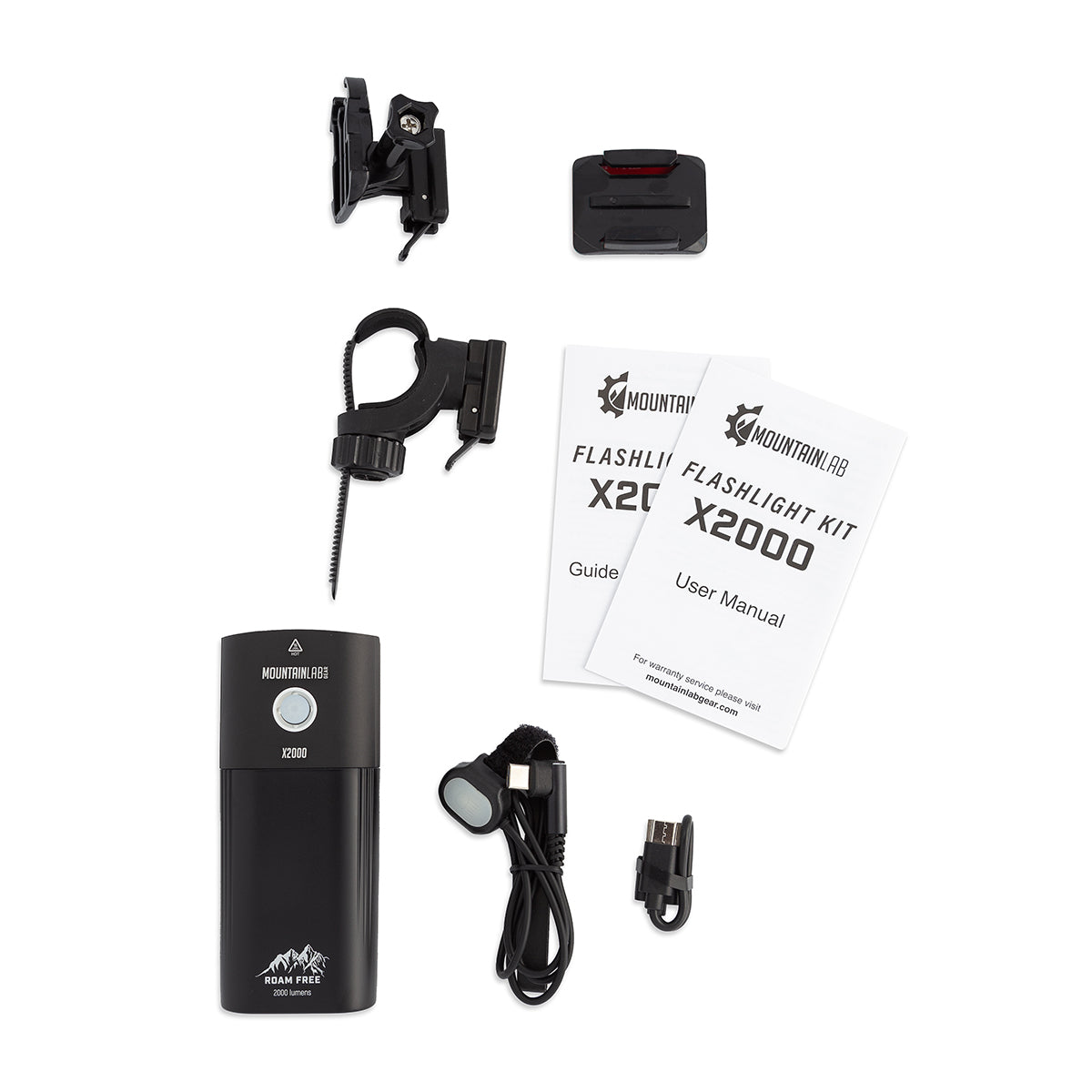 X2000 Flashlight Kit - 2000 Lumen Beam | Remote, IPX6 – Mountain